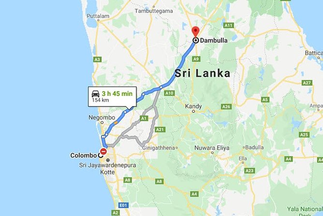 Colombo City to Dambulla City Private Transfer - Hotel to hotel transfer, without the taxi roulette